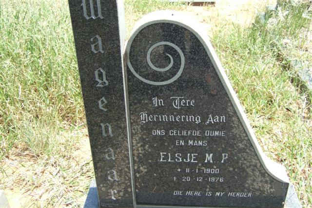 WAGENAAR Elsie M.P. 1900-1976