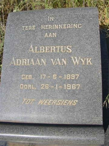 WYK Albertus Adriaan, van 1897-1967