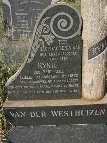 WESTHUIZEN Rykie, van der 1938-1962
