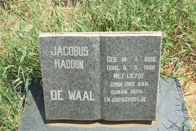 WAAL Jacobus Haddon, de 1898-1988
