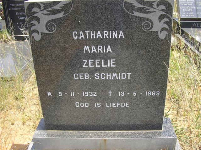 ZEELIE Catharina Maria nee SCHMIDT 1932-1989