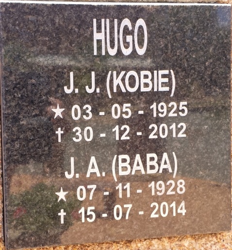 HUGO J.J. 1925-2012 &amp; J.A. 1928-2014