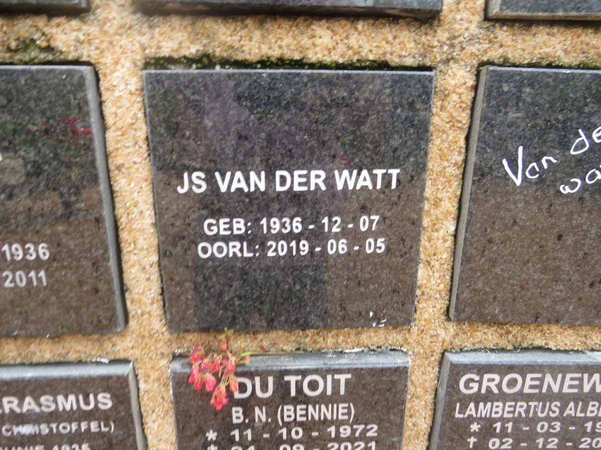 WATT J.S., van der 1936-2019