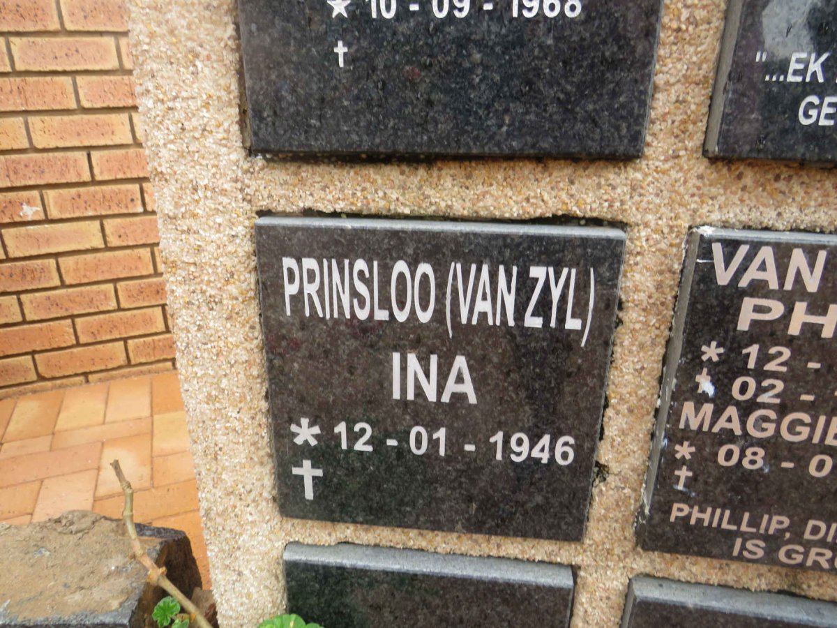 PRINSLOO Ina nee VAN ZYL 1946-