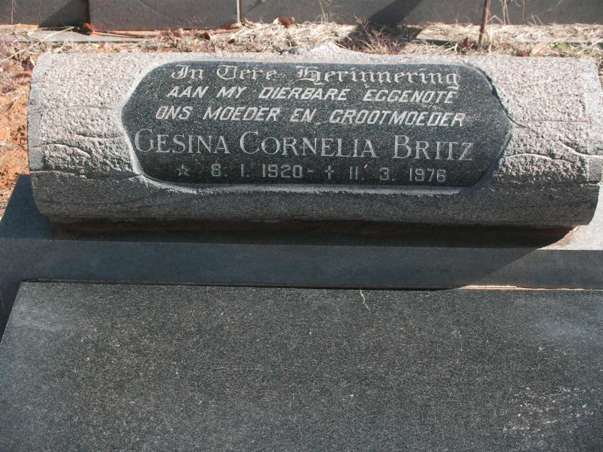 BRITZ Gesina Cornelia 1920-1976