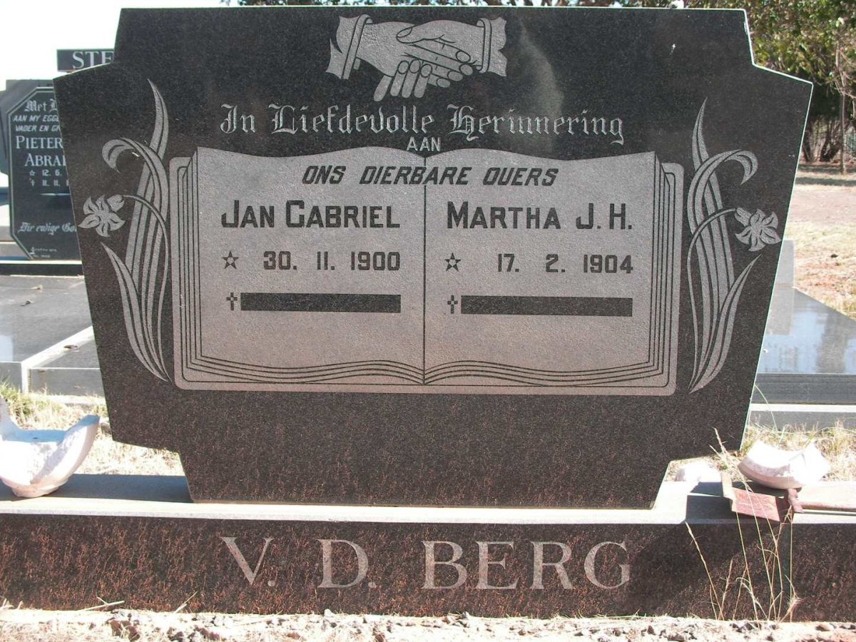 BERG Jan Gabriel, v.d. 1900- &amp; Martha J.H. 1904-