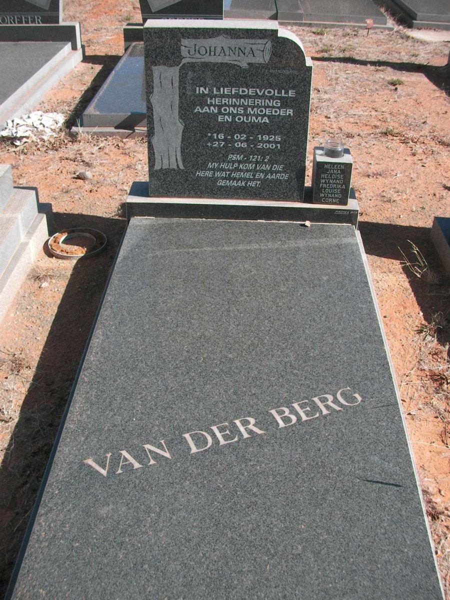 BERG Johanna, van der 1925-2001