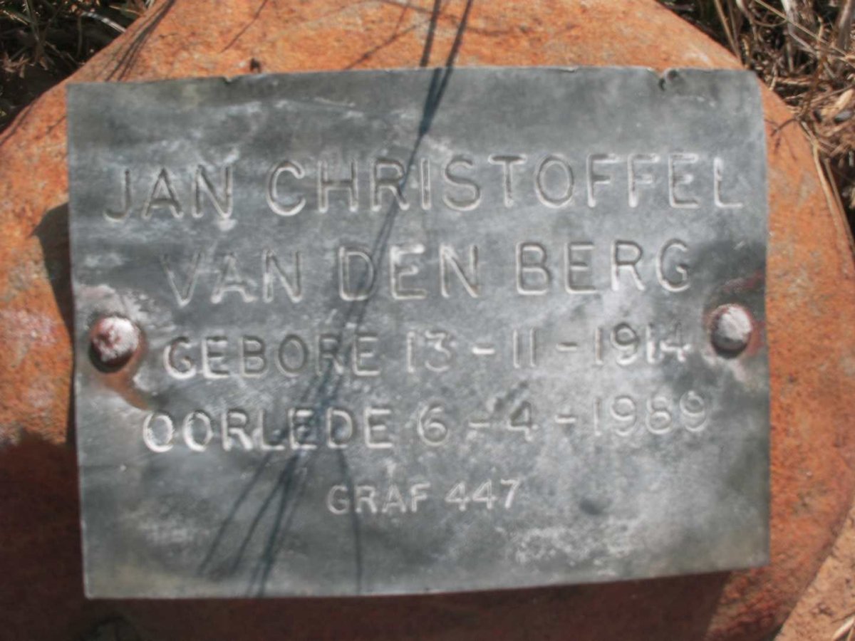 BERG Jan Christoffel, van den 1914-1989