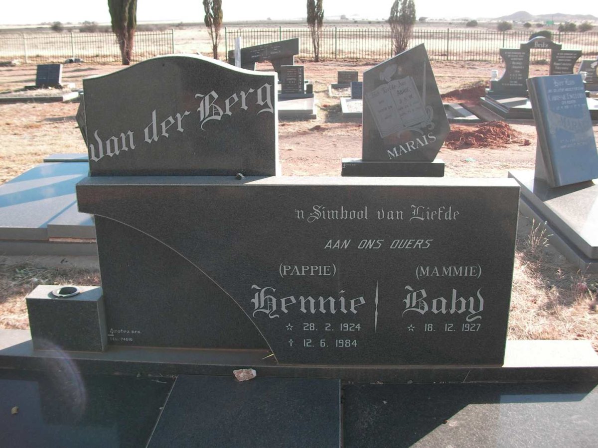 BERG Hennie, van der 1924-1984 &amp; Baby 1927-