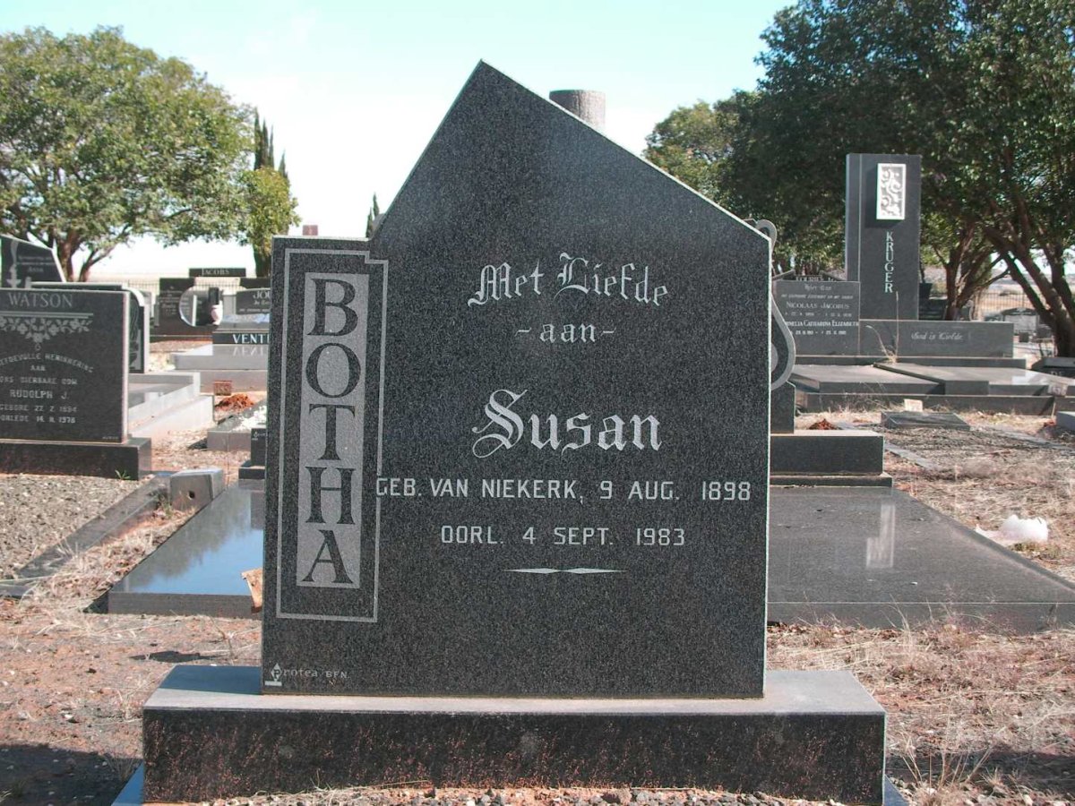 BOTHA Susan nee VAN NIEKERK 1898-1983