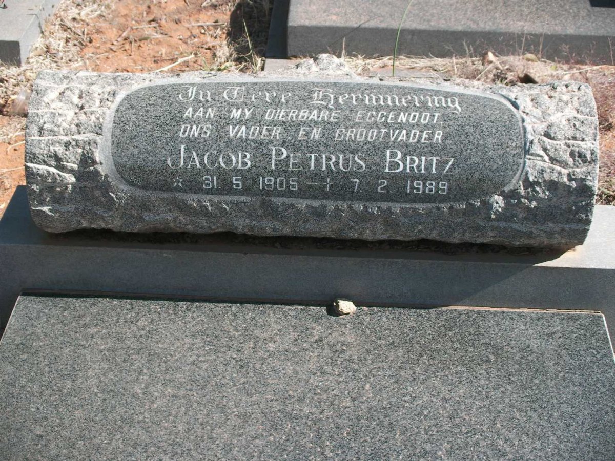 BRITZ Jacob Petrus 1905-1989