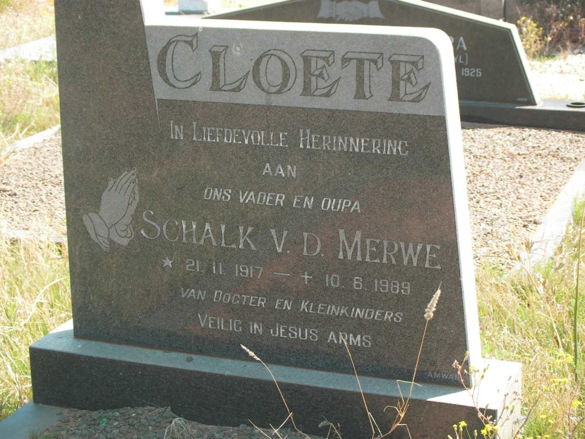 CLOETE Schalk van der Merwe 1917-1989