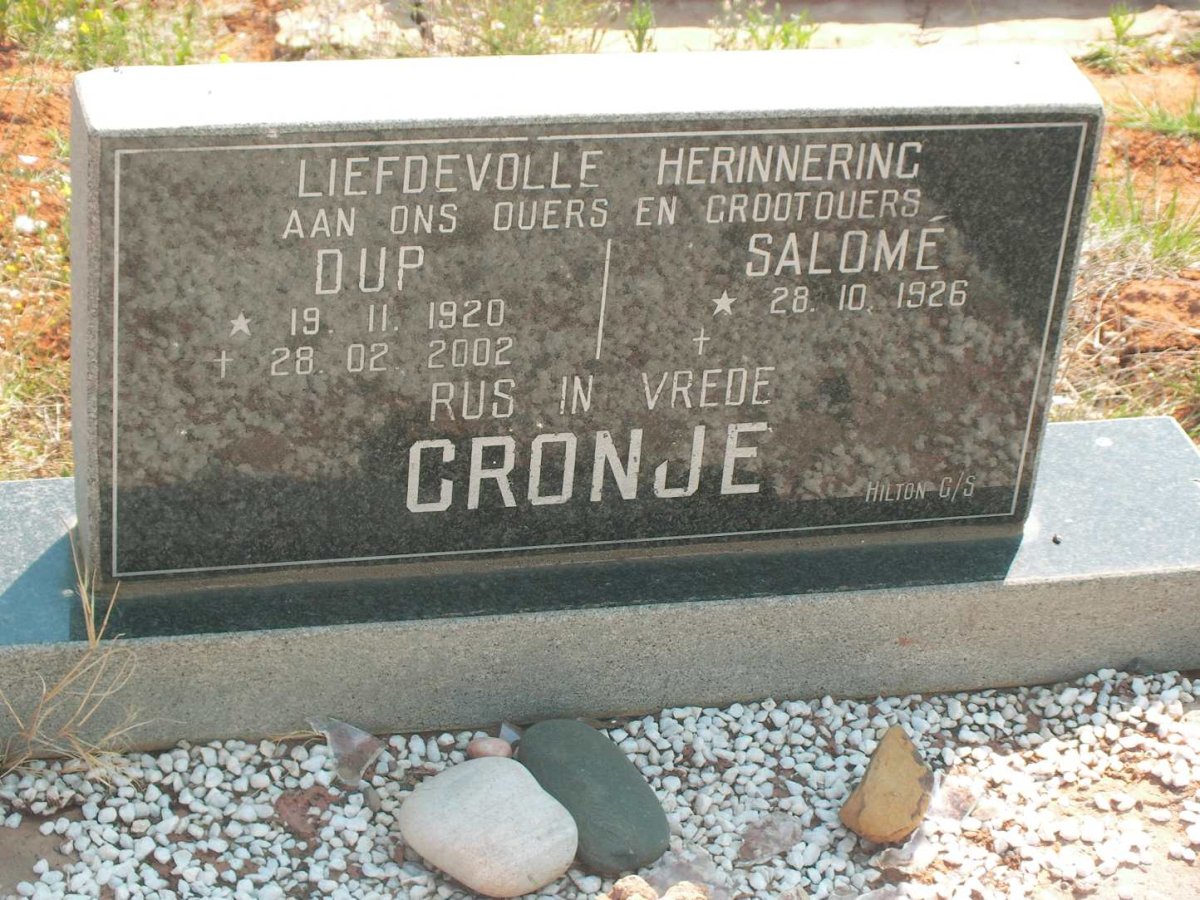 CRONJE Dup 1920-2002 &amp; Salome 1926-