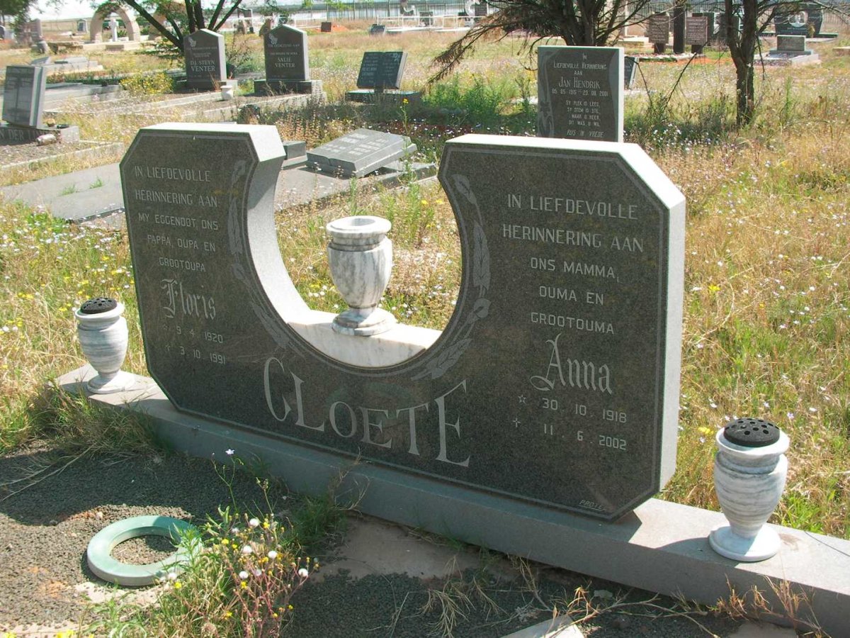 CLOETE Floris 1920-1991 &amp; Anna 1918-2002