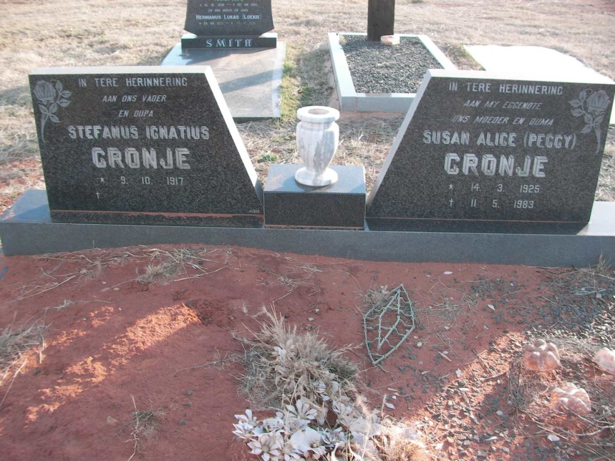 CRONJE Stefanus Ignatius 1917- &amp; Susan Alice 1925-1983