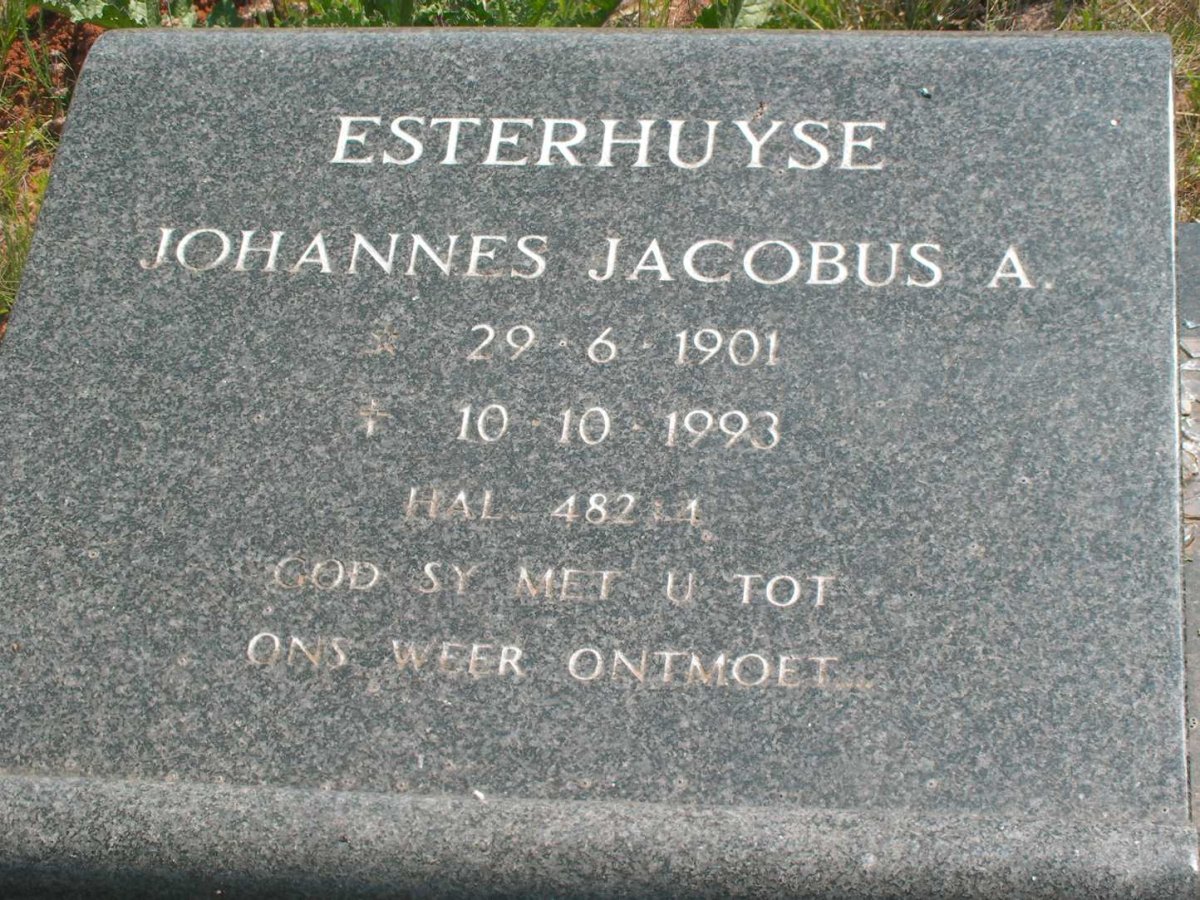 ESTERHUYSE Johannes Jacobus A. 1901-1993
