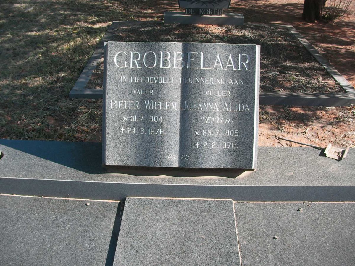 GROBBELAAR Pieter Willem 1904-1976 &amp; Johanna Alida VENTER 1908-1976