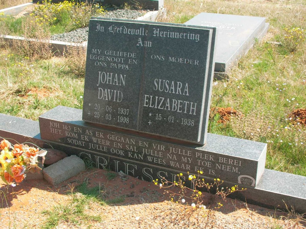 GRIESSEL Johan David 1937-1998 &amp; Susara Elizabeth 1938-