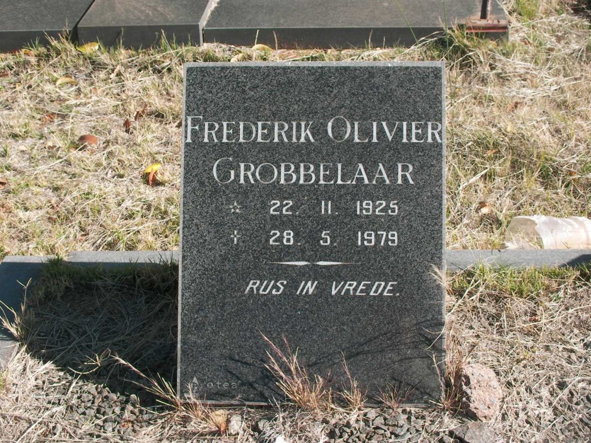 GROBBELAAR Frederik Olivier 1925-1979