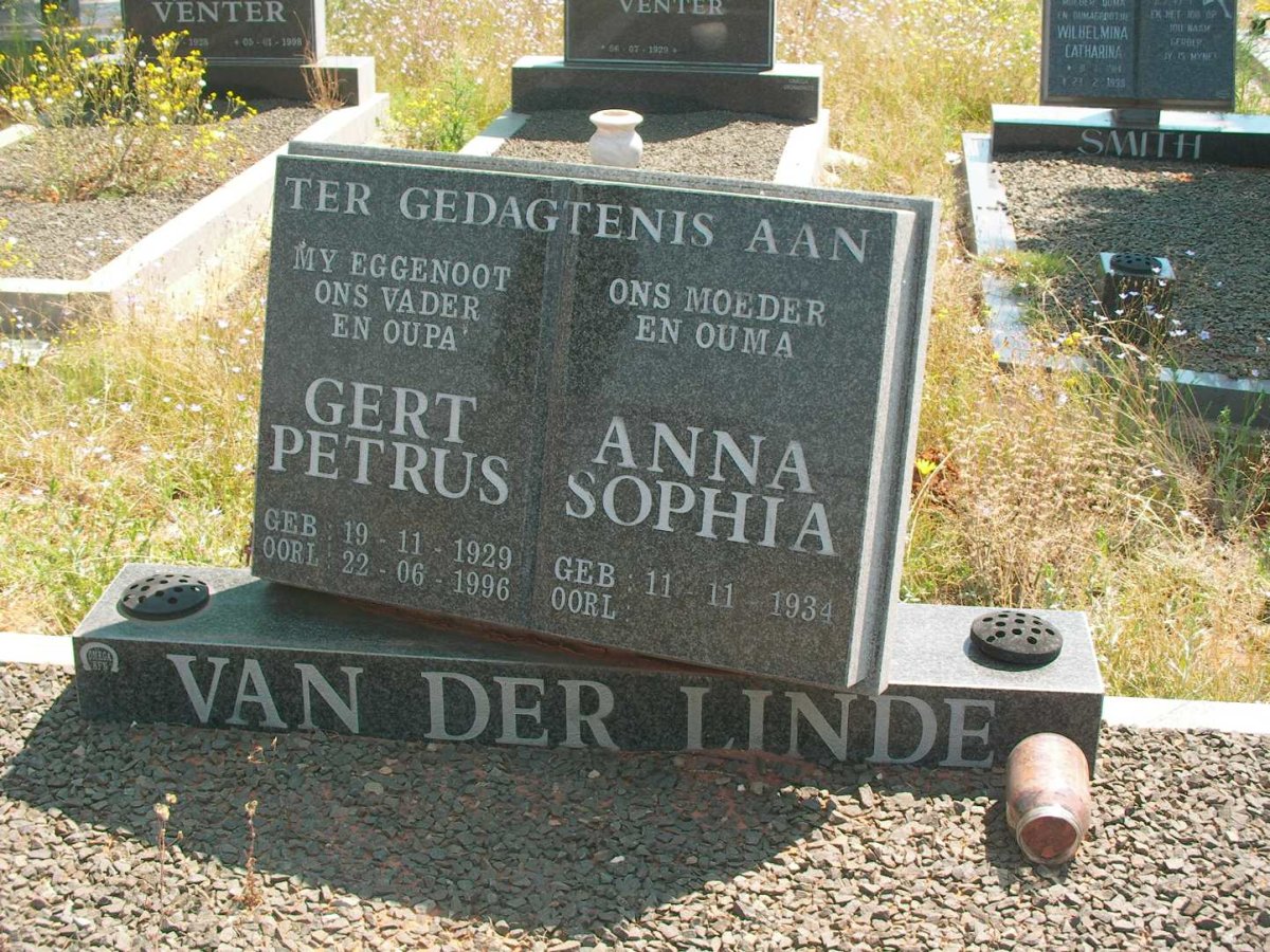 LINDE Gert Petrus, van der 1929-1996 &amp; Anna Sophia 1934-