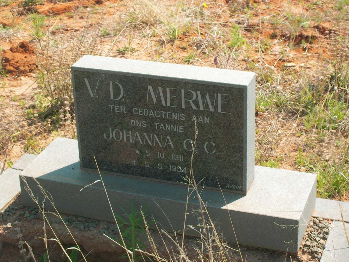 MERWE Johanna C.C., van der 1911-1994
