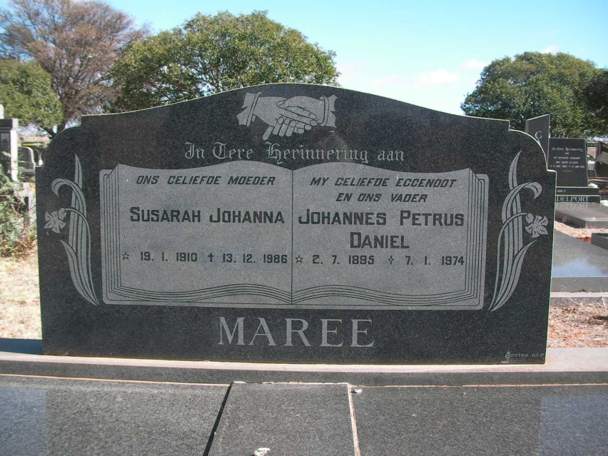 MAREE Johannes Petrus Daniel 1895-1974 &amp; Susarah Johanna 1910-1986