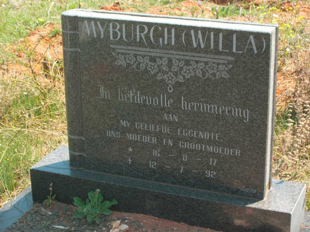 MYBURGH Willa 1917-1992