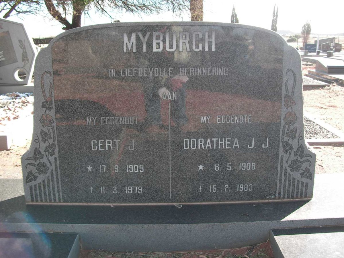 MYBURGH Gert J. 1909-1979 &amp; Dorathea J.J. 1908-1983