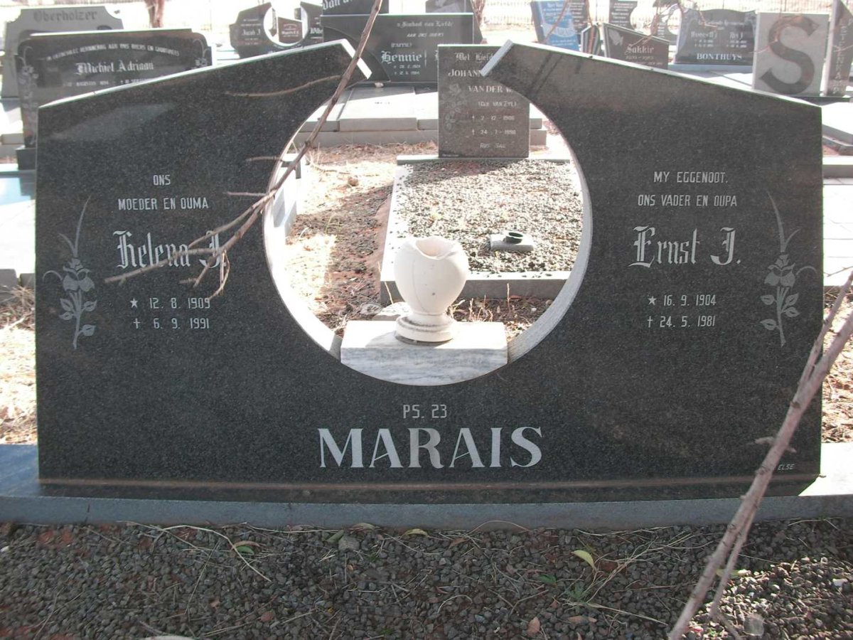 MARAIS Ernst J. 1904-1981 &amp; Helena J. 1909-1991