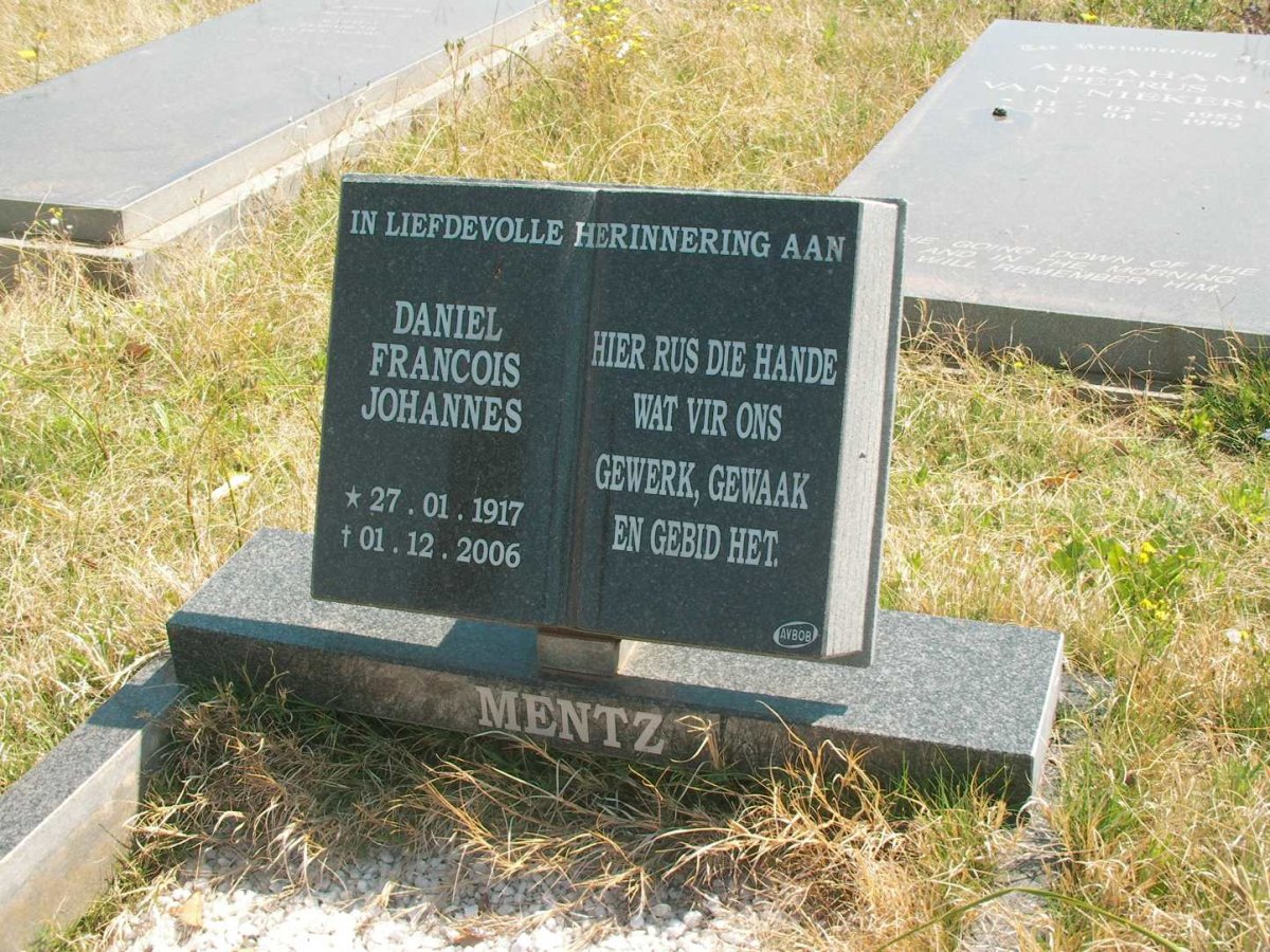 MENTZ Daniel Francois Johannes 1917-2006