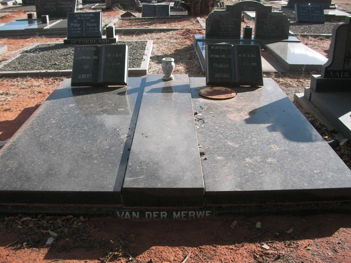 MERWE Jan Albert, van der 1892-1949 &amp; Cornelia Johanna 1903-1980