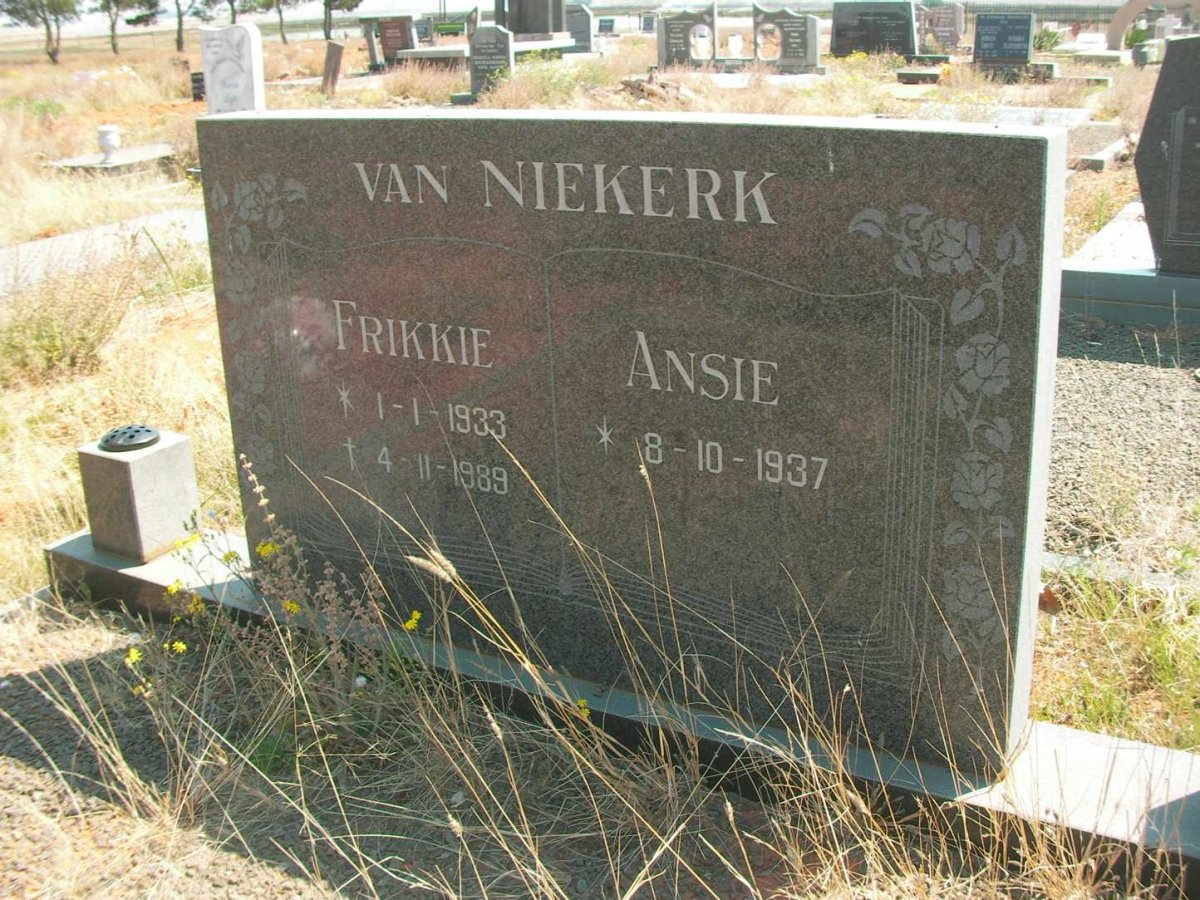 NIEKERK Frikkie, van 1933-1989 &amp; Ansie 1937-