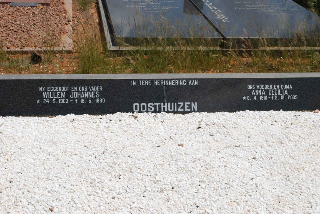 OOSTHUIZEN Willem Johannes 1903-1980 &amp; Anna Cecilia 1916-2005