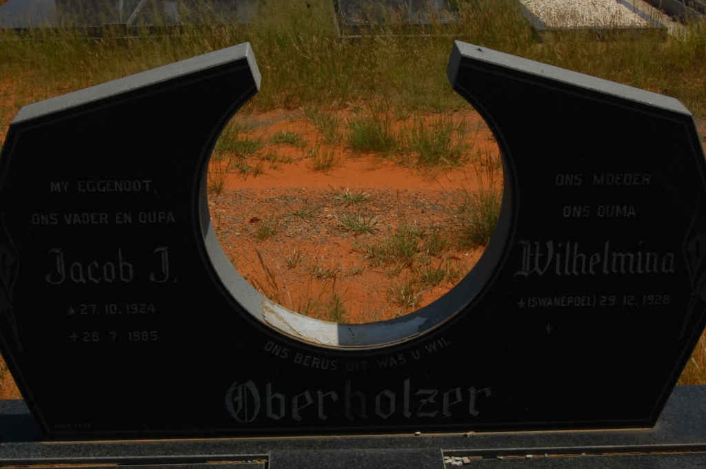 OBERHOLZER Jacob J. 1924-1985 &amp; Wilhelmina SWANEPOEL 1928-