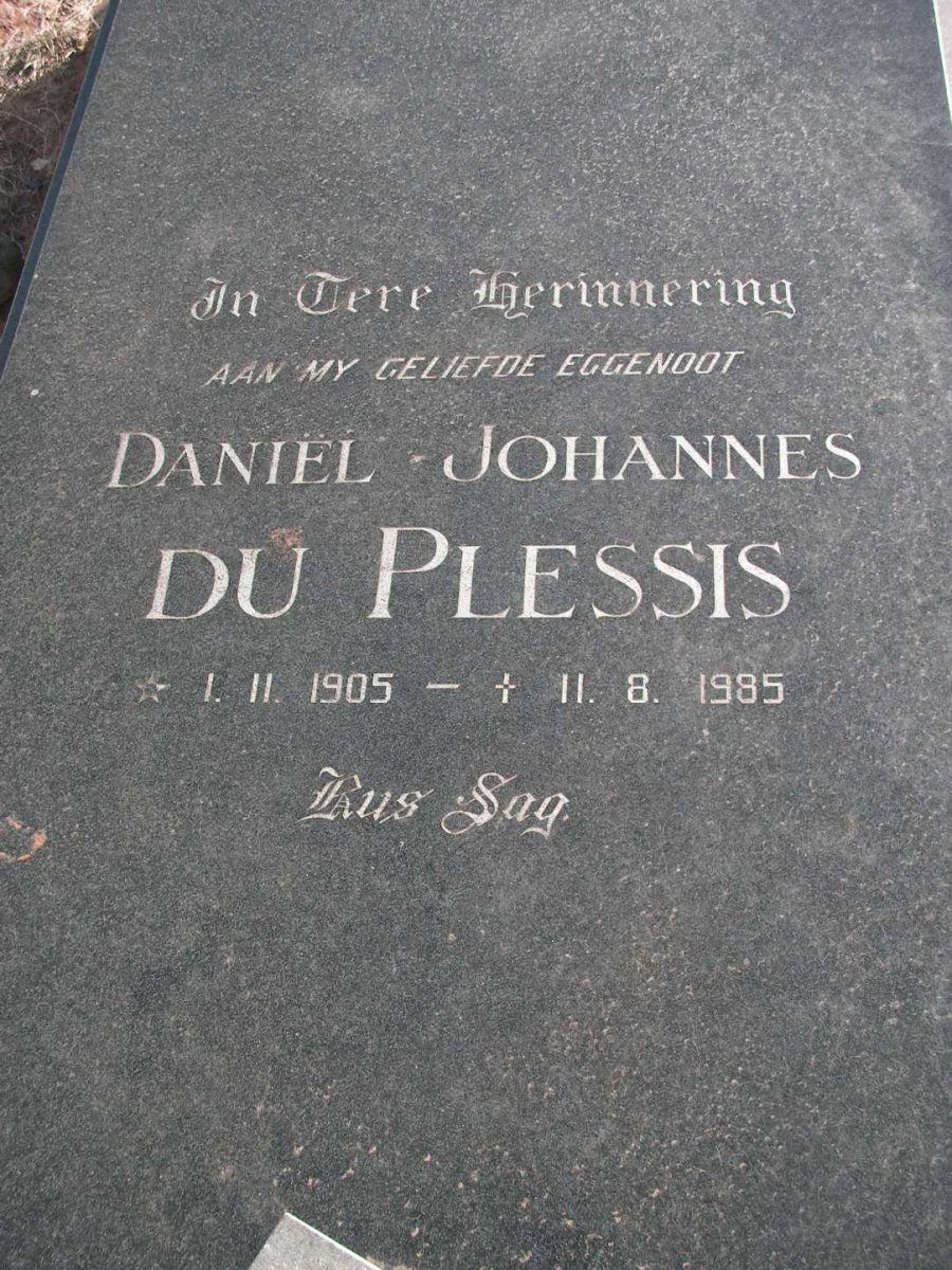 PLESSIS Daniël Johannes, du 1905-1985