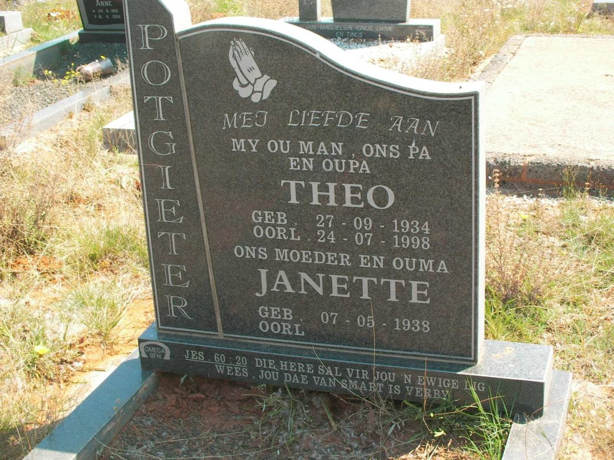 POTGIETER Theo 1934-1998 &amp; Janette 1938-