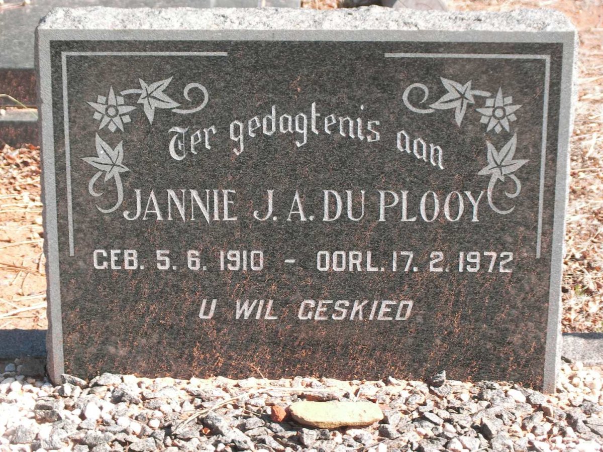 PLOOY J.A., du 1910-1972