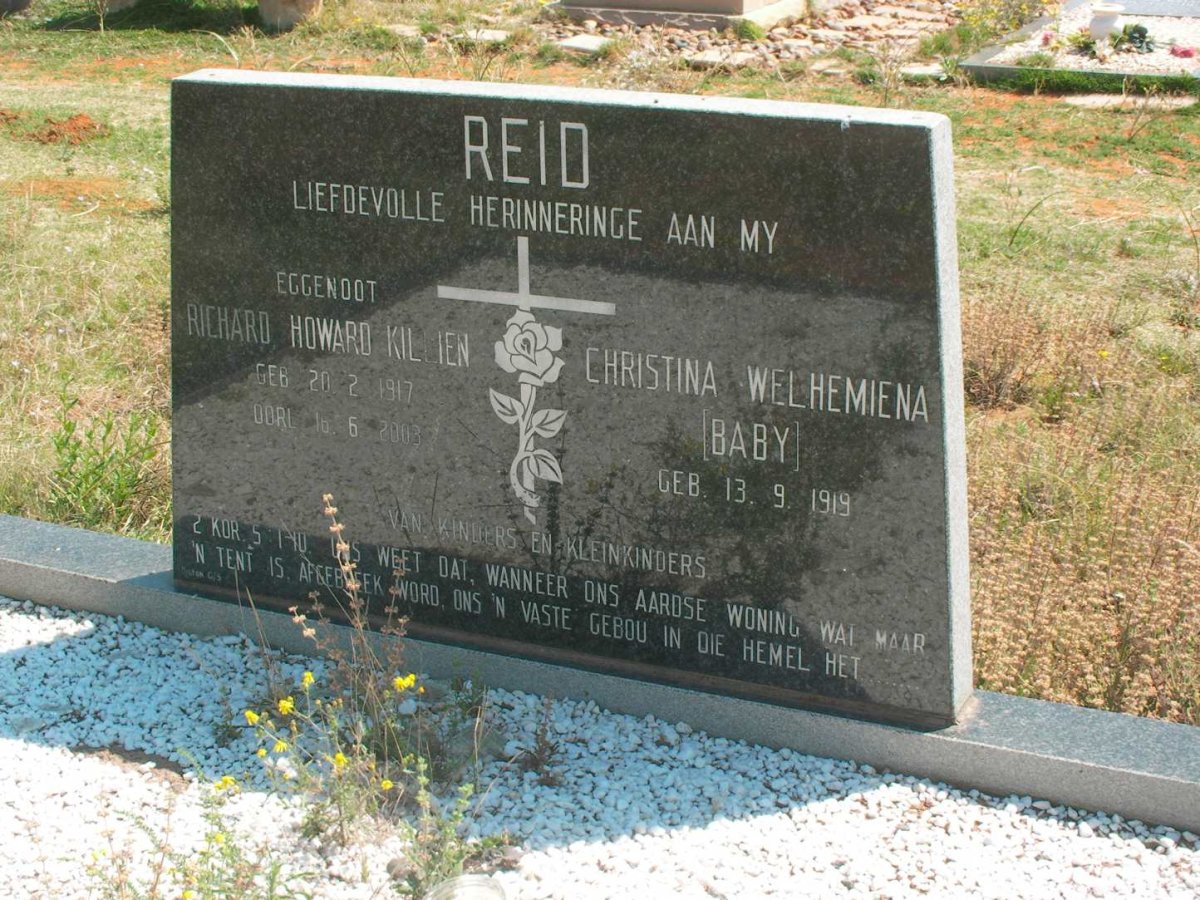 REID Richard Howard Killien 1917-2003 &amp; Christina Welhemiena 1919-