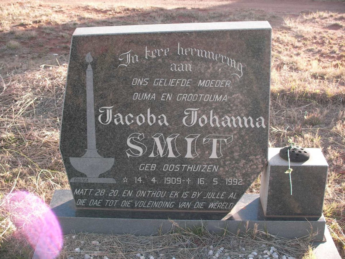 SMIT Jacoba Johanna nee OOSTHUIZEN 1909-1992