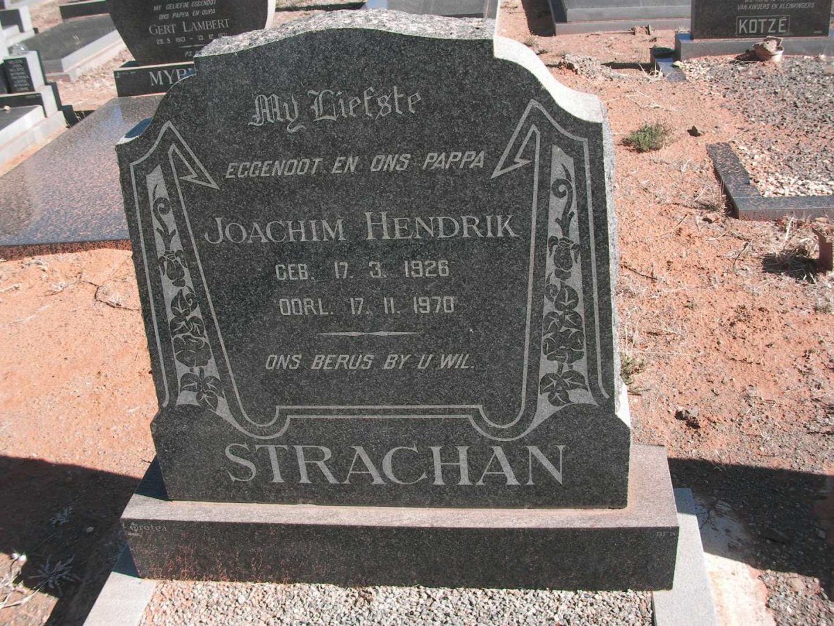 STRACHAN Joachim Hendrik 1926-1970