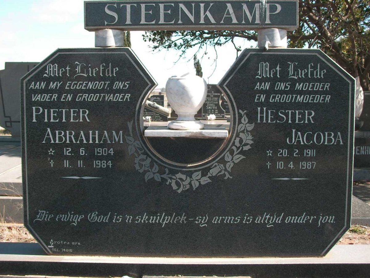 STEENKAMP Pieter Abraham 1904-1984 &amp; Hester Jacoba 1911-1987