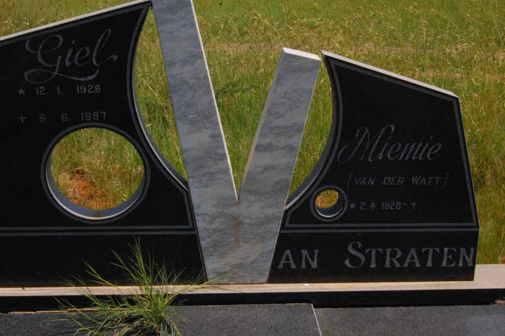 STRATEN Giel, van 1928-1987 &amp; Miemie VAN DER WATT 1928-