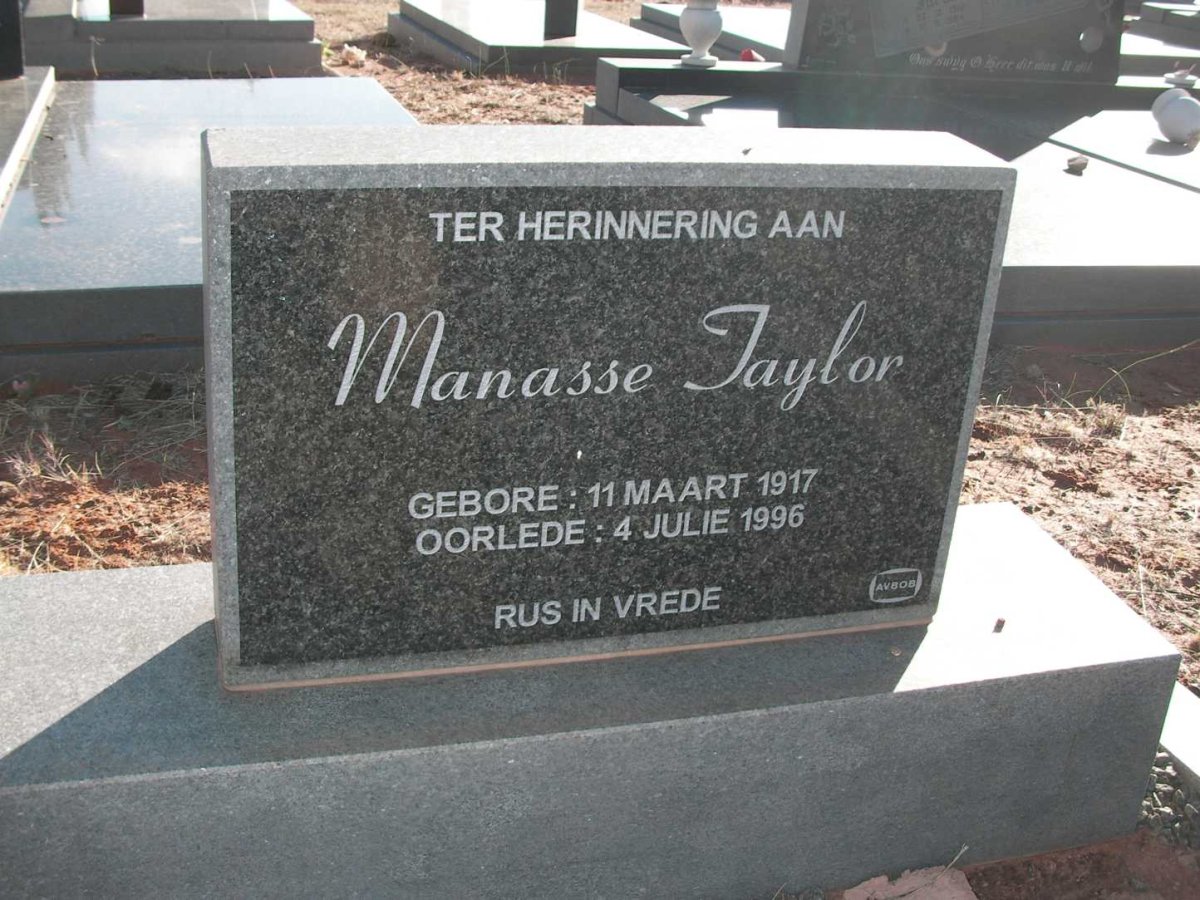 TAYLOR Manasse 1917-1996