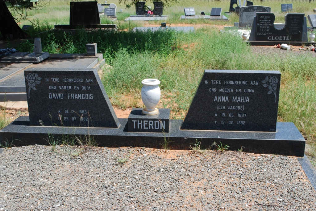 THERON David Francois  1893-1982 &amp; Anna Maria JACOBS 1897-1982