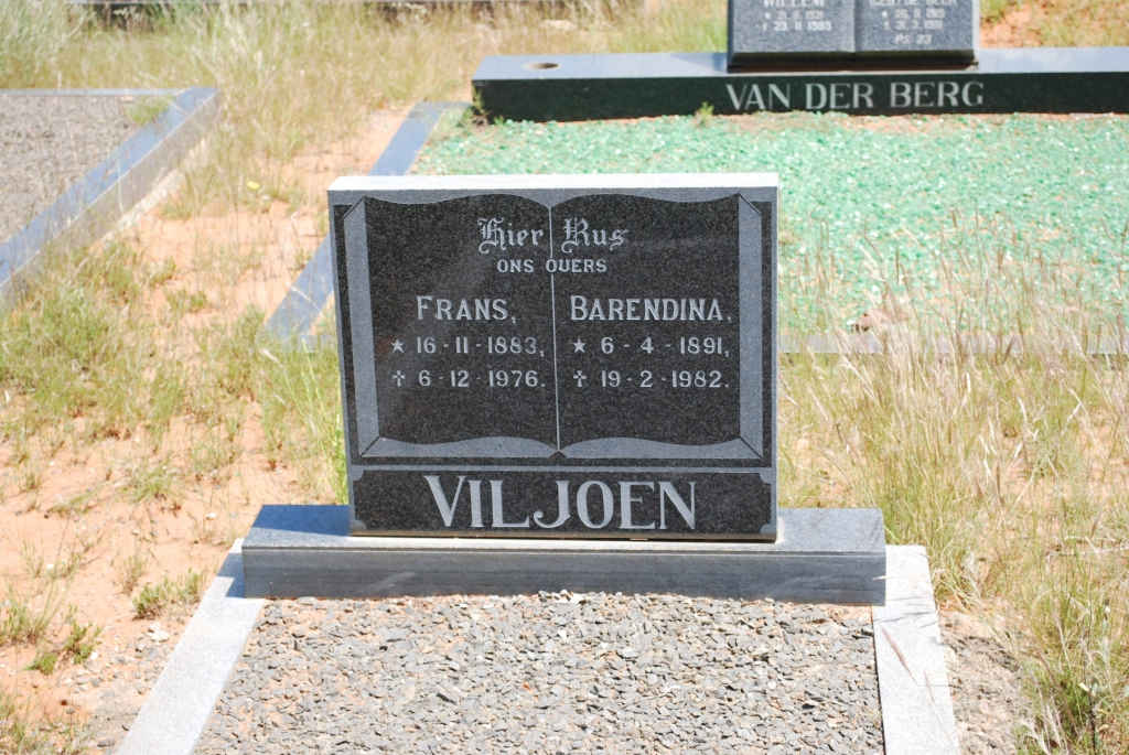 VILJOEN Frans 1883-1976 &amp; Barendina 1891-1982