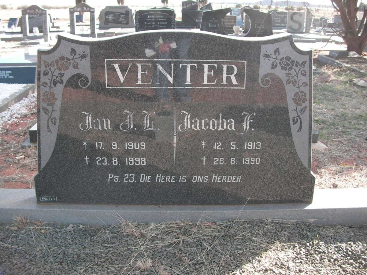 VENTER Jan J.L. 1909-1998 &amp; Jacoba F. 1913-1990