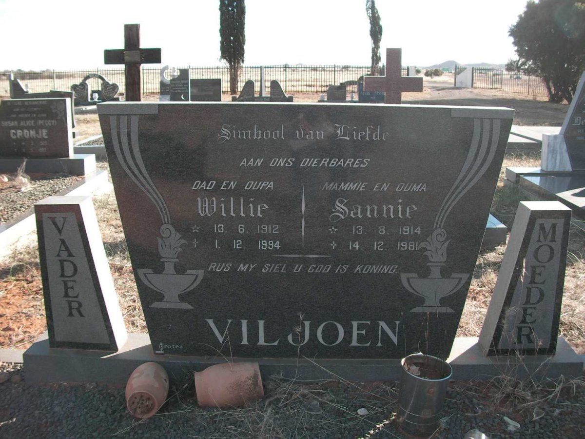 VILJOEN Willie 1912-1994 &amp; Sannie 1914-1981