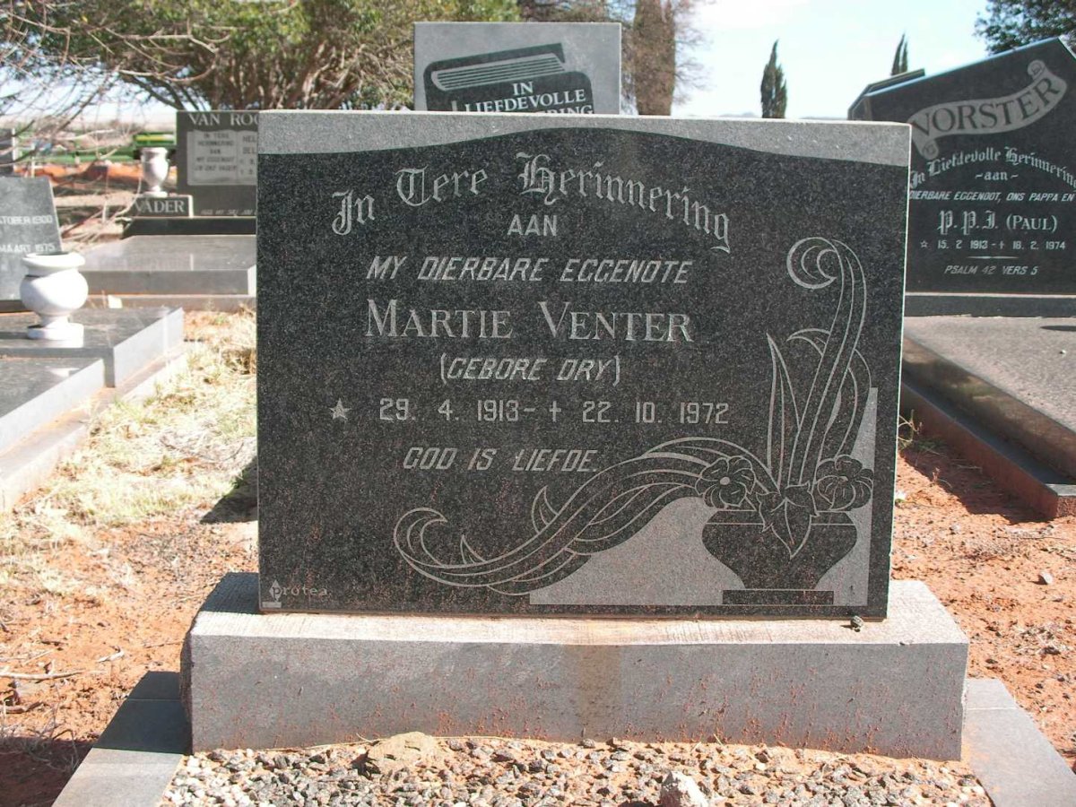 VENTER Martie nee DRY 1913-1972