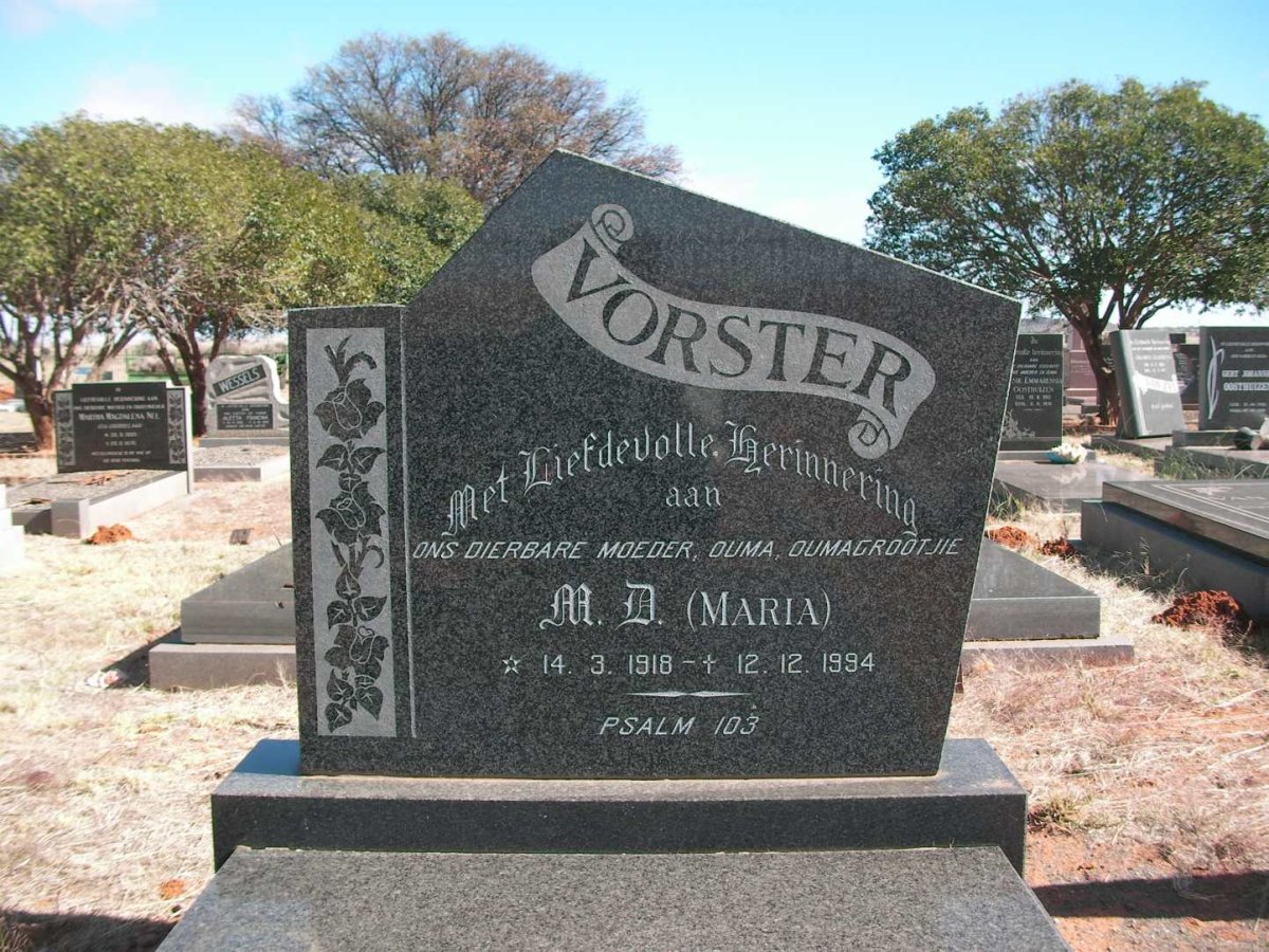 VORSTER M.D. 1918-1994