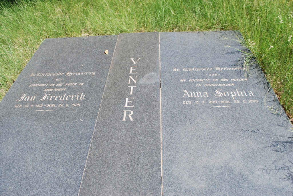 VENTER Jan Frederik 1919-1985 &amp;  Anna Sophia 1919-1980
